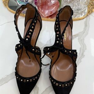 Aquazurra Black Studded Women's Shoes